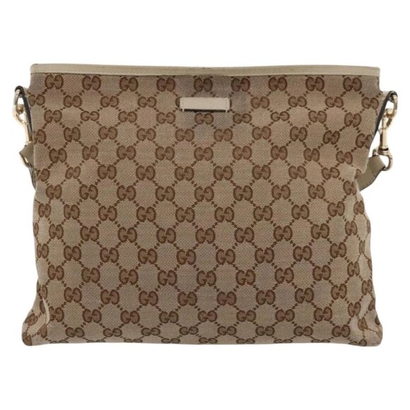 GUCCI GG Canvas Shoulder Bag Beige Gold - Picture 11 of 16